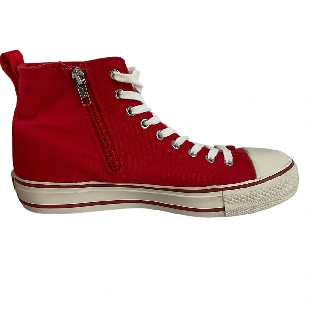 ASH Vanina Hi-Top Sneakers Canvas Floral Snake Embroidery Size 38 Free People